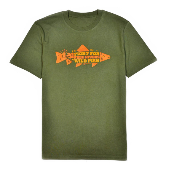 Frödin \'Free Rivers & Wild Fish\' T-Shirt - Khaki Green i gruppen Kläder & Skor / Kläder / T-shirts hos Fishline (OT-FRLr)