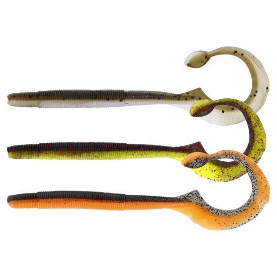 Westin Ned Worm Curl 12cm, 3g (5-pack) - Dark Water Mix 7 i gruppen Fiskedrag / Jiggar & Gummibeten / Kräftor & Creaturebaits / Maskar & Worm baits hos Fishline (P187-709-014)