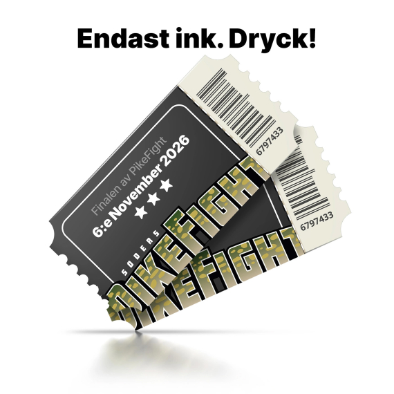Biljett till biovisning av finalen - PikeFight 2026 (Endast Dryck) i gruppen Övrigt hos Fishline (PKFBILJETTENDASTDRYCK)