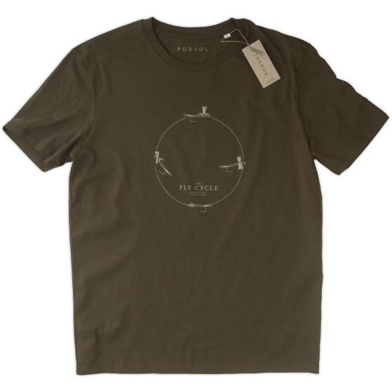 PODSOL T-Shirt Fly Cycle Organic Cotton British Khaki S i gruppen Kläder & Skor / Kläder / T-shirts hos Fishline (PS110)