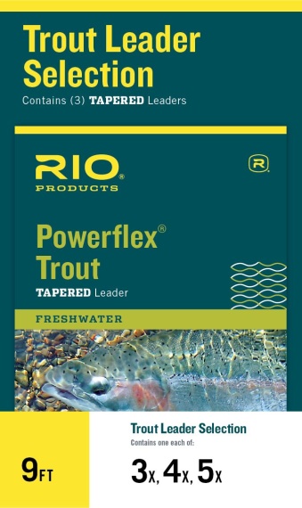 Rio Powerflex Trout Taperad Tafs 9ft 3-Pack 3X/4X/5X i gruppen Krok & Småplock / Tafsar & Tafsmaterial / Färdiga Tafsar / Taperade Flugfisketafsar hos Fishline (RP24330)