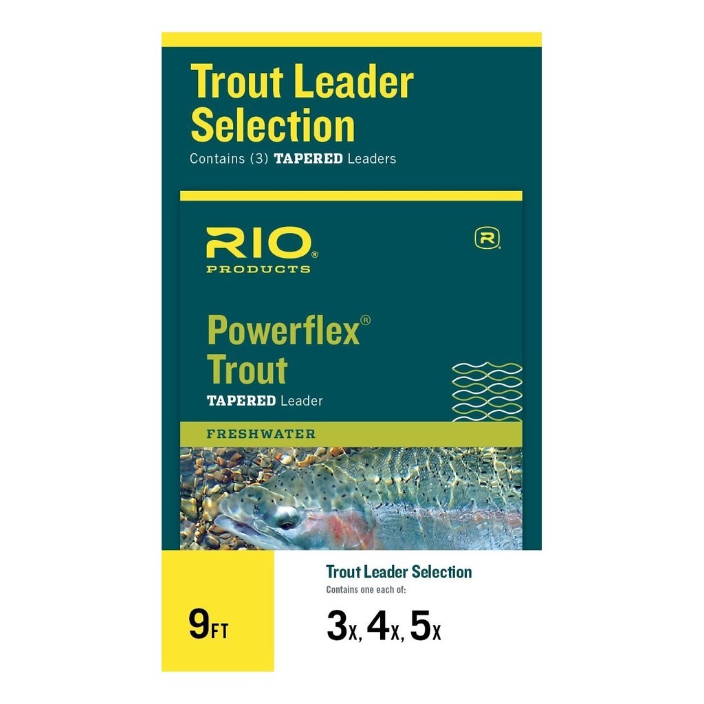 Rio Powerflex Trout Taperad Tafs 9ft 3-Pack 3X/4X/5X i gruppen Krok & Småplock / Tafsar & Tafsmaterial / Färdiga Tafsar / Taperade Flugfisketafsar hos Fishline (RP24330)