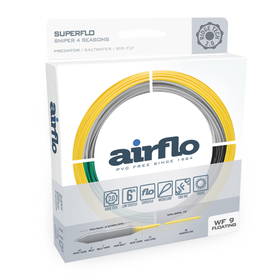 Airflo Ridge 2.0 Sniper 4 Season Fast Interm./Sink 3 i gruppen Fiskelinor / Flugfiskelinor / Enhandslinor hos Fishline (RSF-SN4-WF8I-S3-GR-SBr)