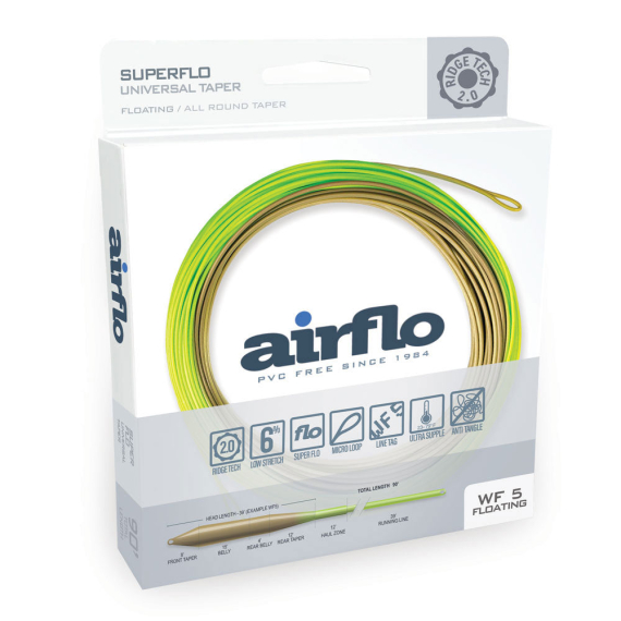 Airflo Superflo Ridge 2.0 Universal Taper Flyt i gruppen Fiskemetoder / Flugfiske / Fluglinor / Enhandslinor hos Fishline (RSF-UT-WF3F-MO-CHr)