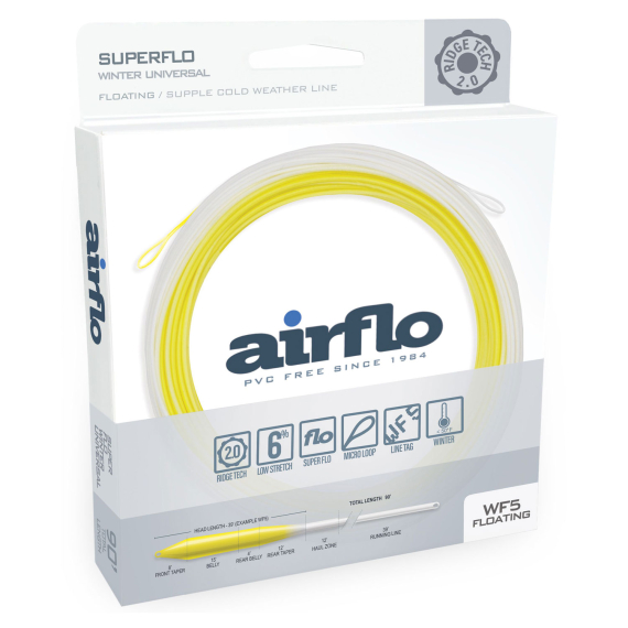 Airflo Superflo Ridge 2.0 Winter Supple Universal Taper Floating i gruppen Fiskelinor / Flugfiskelinor / Enhandslinor hos Fishline (RSFW-UT-WF4F-PY-WHr)