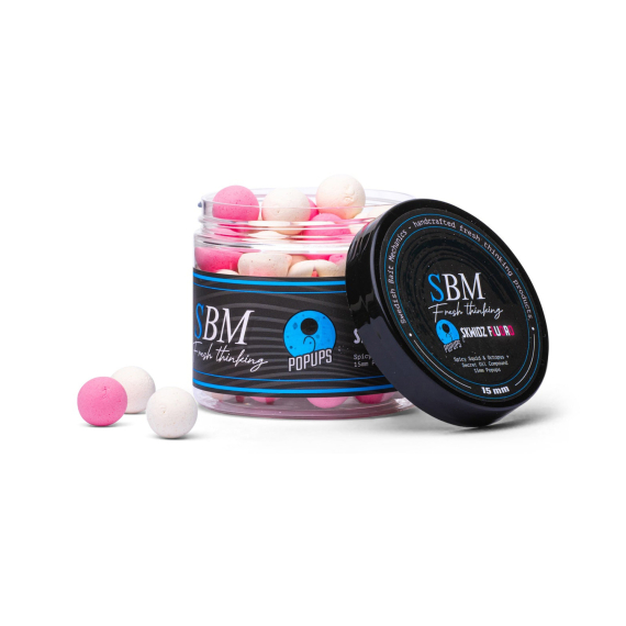 SBM Popups - Sqwidz Pink/White, 18mm i gruppen Fiskedrag / Boilies, Krokbeten & Mäsk / Popups & Wafters hos Fishline (SBM-SKWID-FL-P-18MM)