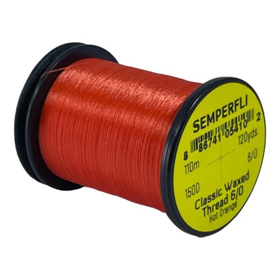 Semperfli Classic Waxed Thread 110m 12/0 - Hot Orange i gruppen Krok & Småplock / Flugbindning / Flugbindningsmaterial / Bindtråd hos Fishline (SCWX112HOR)