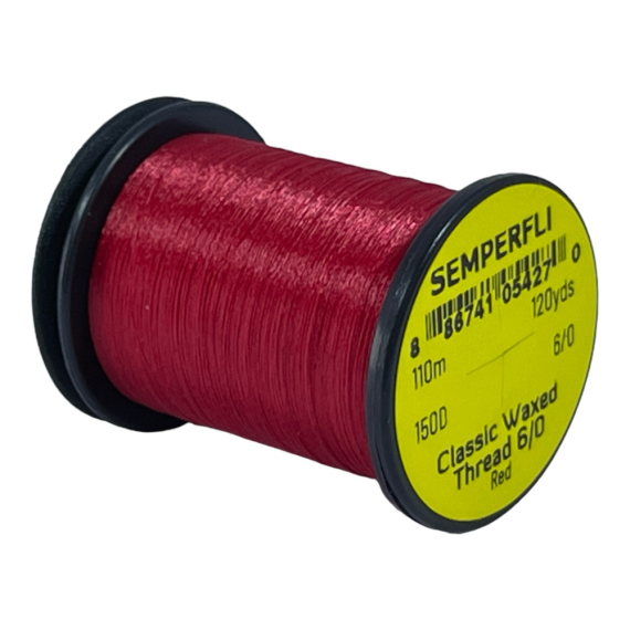 Semperfli Classic Waxed Thread 110m 12/0 - Red i gruppen Krok & Småplock / Flugbindning / Flugbindningsmaterial / Bindtråd hos Fishline (SCWX112RED)
