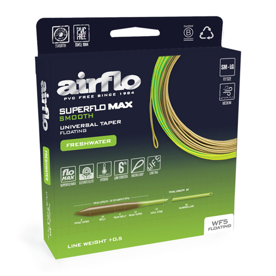 Airflo Superflo Max Universal Taper i gruppen Fiskelinor / Flugfiskelinor / Enhandslinor hos Fishline (SMS-UT-WF3F-MO-CHr)