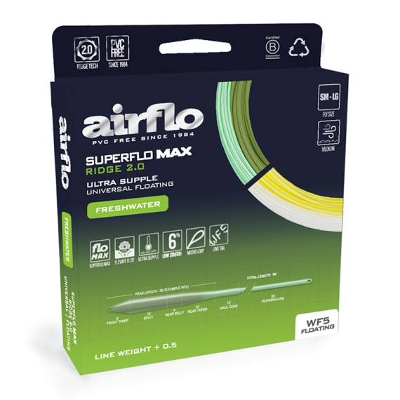 Airflo Superflo Max Ridge 2.0 Ultra Supple Universal i gruppen Fiskelinor / Flugfiskelinor / Enhandslinor hos Fishline (SMUS-UT-WF4F-PY-WHr)