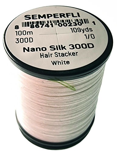 Semperfli Nano Silk 300D 1/0 Hair Stacker i gruppen Krok & Småplock / Flugbindning / Flugbindningsmaterial / Bindtråd hos Fishline (SNAN300WHT)