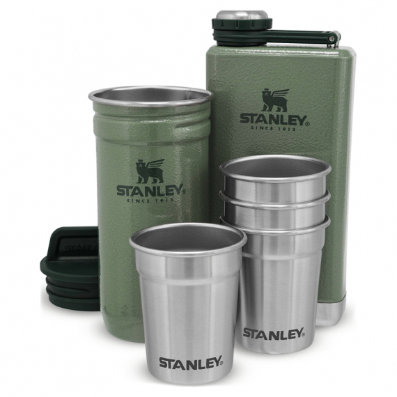 Stanley The Pre-Party Shotglass + Flask Set - Hammertone Green i gruppen Outdoor / Friluftskök & Redskap / Koppar & Muggar / Koppar hos Fishline (ST1001883034)