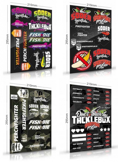 Söder Sticker Sheets 4-pack i gruppen Övrigt / Klistermärken & Dekaler hos Fishline (STICKERSHEETS)