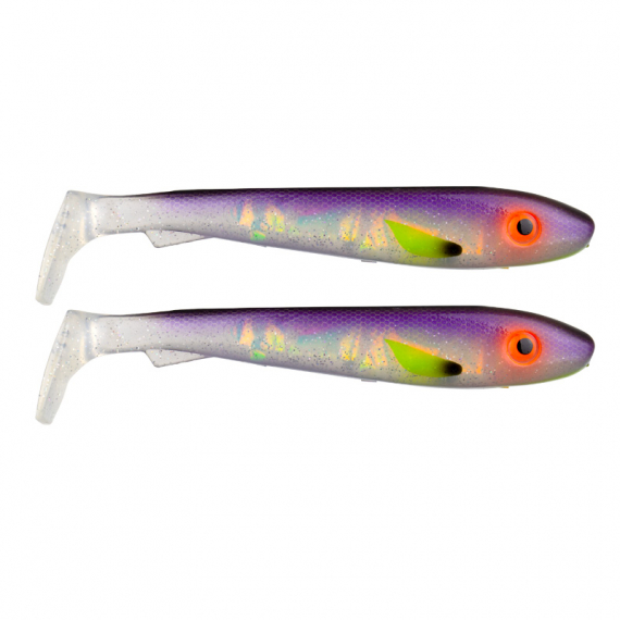 Svartzonker Big McRubber 25cm (2-pack) - Söder Custom Amazing White Fish Flash i gruppen Fiskedrag / Jiggar & Gummibeten / Gäddjiggar hos Fishline (SZ102025)
