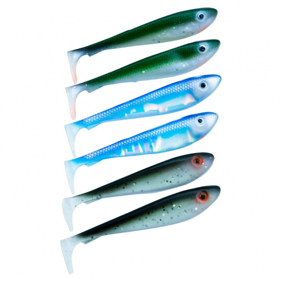 Svartzonker McRubber Shad 9cm Mix (6-pack) i gruppen Fiskedrag / Jiggar & Gummibeten / Abborrjiggar & Gösjiggar hos Fishline (SZ103553r)