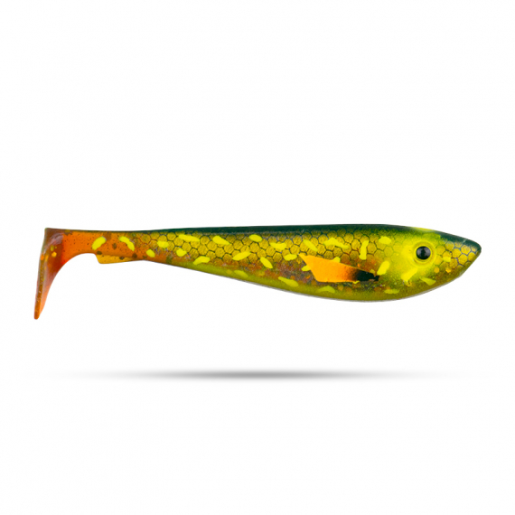 Svartzonker McRubber Shad 9cm (6-pack) - Söder Custom Green Motoroil Pike i gruppen Fiskedrag / Jiggar & Gummibeten / Abborrjiggar & Gösjiggar hos Fishline (SZ103902)