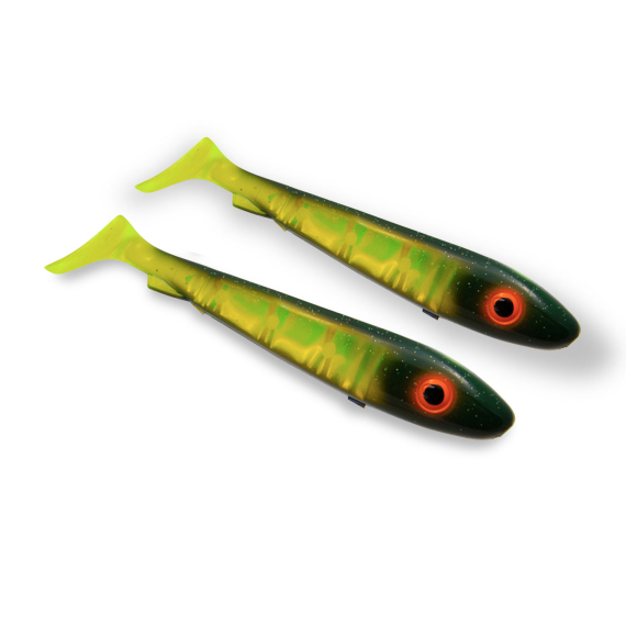 SvartZonker Big McRubber 25cm Flash Series (2-pack) - Black Chartreuse i gruppen Fiskedrag / Jiggar & Gummibeten / Gäddjiggar hos Fishline (SZ115804)