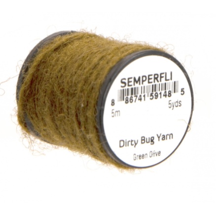 Semperfli Dirty Bug Yarn - Green Olive i gruppen Krok & Småplock / Flugbindning / Flugbindningsmaterial / Garn & Chenille hos Fishline (Sem-0950-1571)