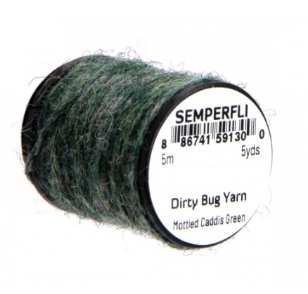Semperfli Dirty Bug Yarn - Mottled Caddis Green i gruppen Krok & Småplock / Flugbindning / Flugbindningsmaterial / Garn & Chenille hos Fishline (Sem-0950-1856)