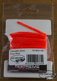 Round Chenille 2mm - Fluo Red i gruppen Krok & Småplock / Flugbindning / Flugbindningsmaterial / Garn & Chenille hos Fishline (TE-RC2-125)