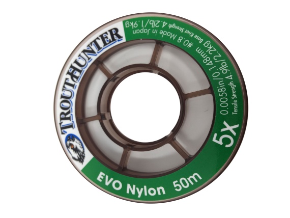 Trout Hunter Nylon EVO Tafsmaterial - 4.5X - 0,165 mm i gruppen Krok & Småplock / Tafsar & Tafsmaterial / Färdiga Tafsar / Taperade Flugfisketafsar hos Fishline (TH50206)