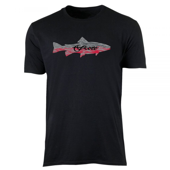 Scott Grey/red Trout on Black T-shirt i gruppen Kläder & Skor / Kläder / T-shirts hos Fishline (TS24TROUTSMr)