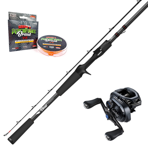 PerchFight V2 - Vibcast 7\'8\'\' 5-30g SLX MGL Combo Left i gruppen Fiskeset / Spinnfiskeset / Spinnfiskeset Abborre hos Fishline (V2SLXMGCOMBO)