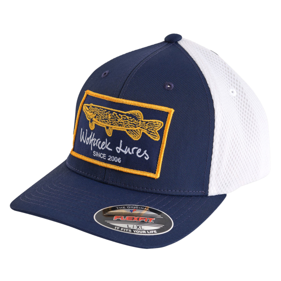 Wolfcreek Pike Patch Airmesh Flexfit Navy/White i gruppen Kläder & Skor / Kepsar & Huvudbonader / Kepsar / Flexfitkepsar hos Fishline (WCL-05-CAP-05-NAV-WHTr)