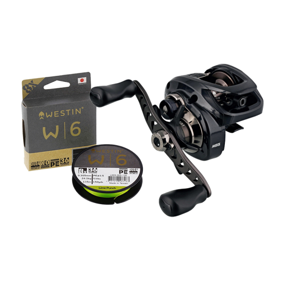 Westin W4-BC Metallic Trooper 7+1BB RH With Westin W6 8-Braid i gruppen Fiskerullar / Multirullar / Lågprofilrullar hos Fishline (WESTINW4LINEANDREEL)