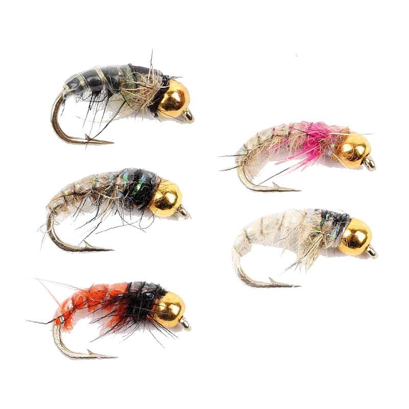 Gold Head Czech Nymphs 5-pack i gruppen Fiskedrag / Flugor / Nymfer hos Fishline (WFB1217)