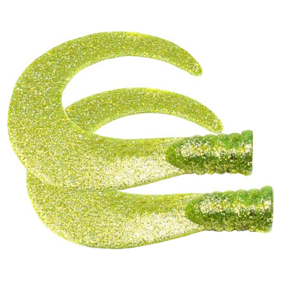 SvartZonker Big Tail (2-pack) - Chartreuse glitter i gruppen Fiskedrag / Jiggar & Gummibeten / Extra Tails & Curlys hos Fishline (ZS101101)