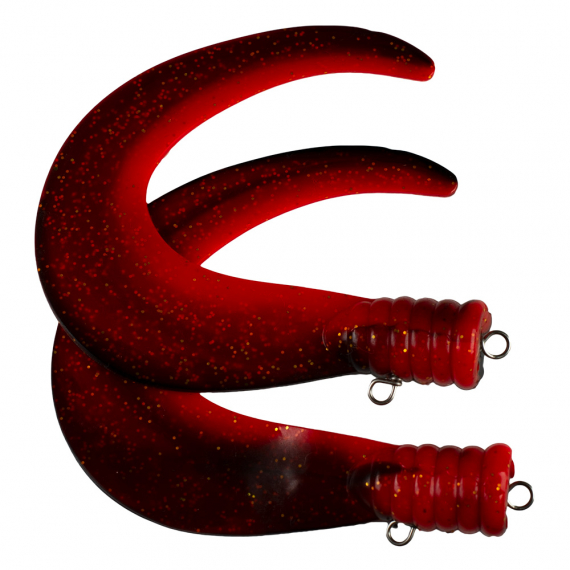 SvartZonker Big Tail (2-pack) - C31 Reverse Black/Fl.Red i gruppen Fiskedrag / Jiggar & Gummibeten / Extra Tails & Curlys hos Fishline (ZS101131)
