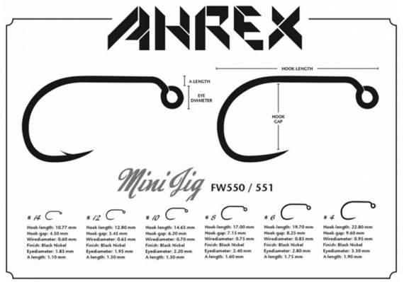 Ahrex FW551 - Mini Jig - Barbless i gruppen Krok & Småplock / Krok / Flugbindningskrok hos Fishline (afw551-1r)