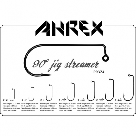 Ahrex PR374 - 90 Degree Bent Jig Streamer i gruppen Krok & Småplock / Krok / Flugbindningskrok hos Fishline (apr374-4r)