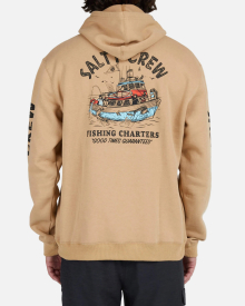 Salty Crew Fishing Charters Hooded Fleece Sandstone