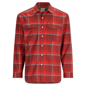 Simms ColdWeather Shirt Cutty Red Asym Ombre Plaid