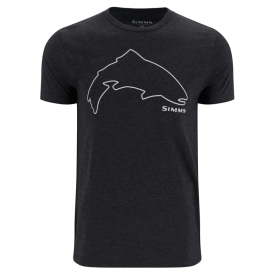 Simms Trout Outline T-Shirt Dark Gunmetal Heather