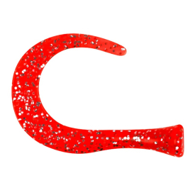 Strike Pro Guppie Tail, 3 curly / 1 paddle - Red/Silver Glitter