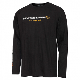 Savage Gear Signature Logo Long Sleeve T-Shirt Black Caviar