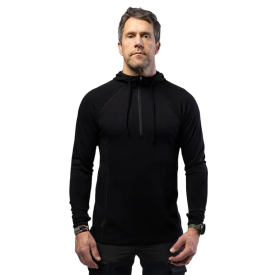 Beyond Nordic BN105 M's Merino Half Zip Hoodie Onyx Black - XL