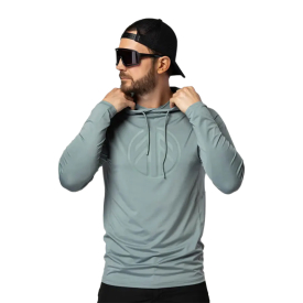 Beyond Nordic BN220 M's LS Sunblock Hoodie Green Milieu