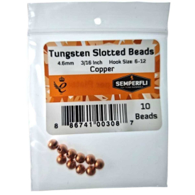 Semperfli Tungsten Slotted Beads 2mm - Copper