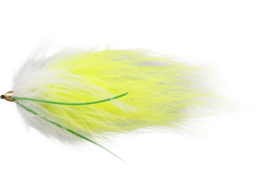 Marabou Worm White/Chartreuse # 10