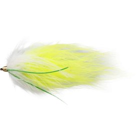 Marabou Worm White/Chartreuse # 10