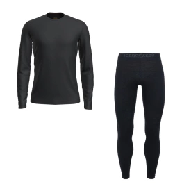 Icebreaker Mens 200 Oasis LS Crewe & Leggings Black