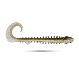 Scout RibTail 10cm, 2g (8pcs) - Motoroil Gold UV