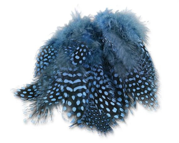 Strung Guinea Feathers - Baby Blue #6
