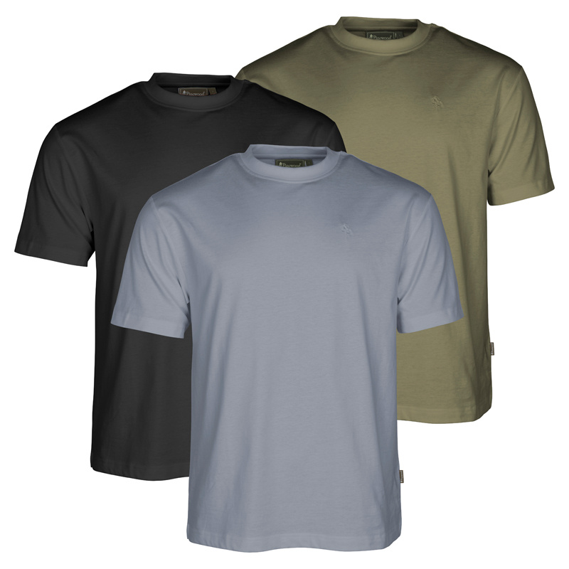 Pinewood 3-pack T-Shirt Olive/Shadow Blue/Black