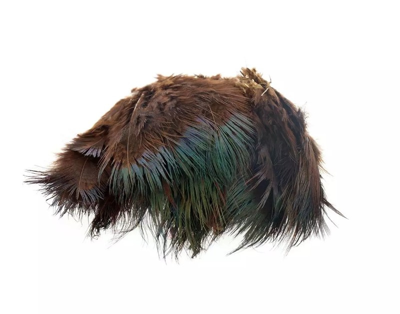 Cock Pheasant Rump Feathers - Chocolate Brown