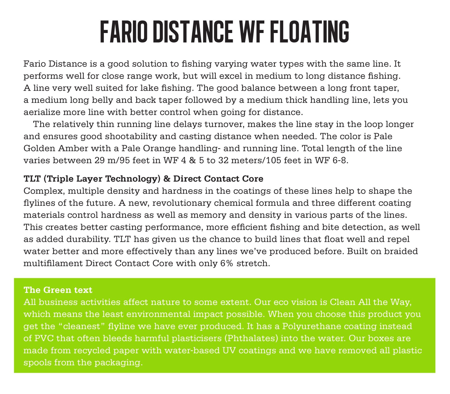 Guideline Fario Distance WF Fluglina Flyt
